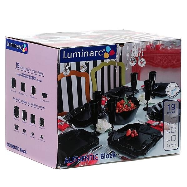 Сервиз столовый 19 предметов 6 персон черный Authentic