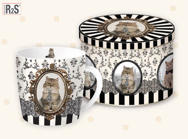 Кружка 350мл. Barocco Cats в жестяной банке