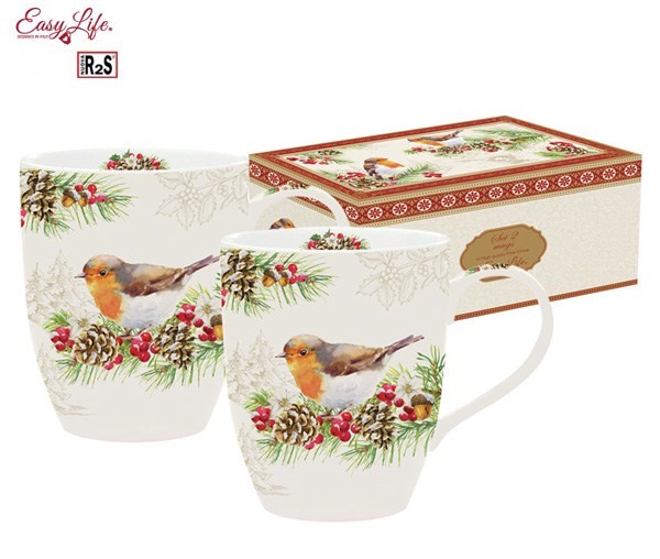 Кружка 2 шт 350 мл., Снегири
