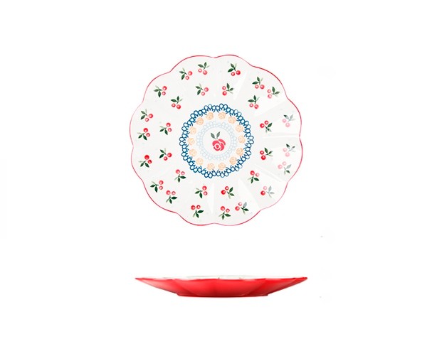 Тарелка керамическая, 25,5см. Деревенский сад