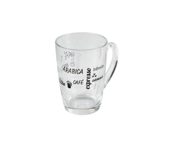 Кружка 250 мл., стекло, черная Text