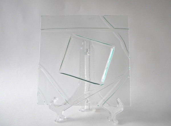 Блюдо квадратное, прозрачное, 20*20см. Layered