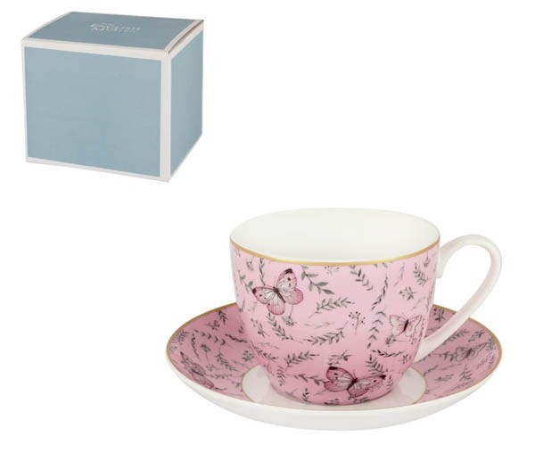 Бульонница 2 предмета розовая Камея