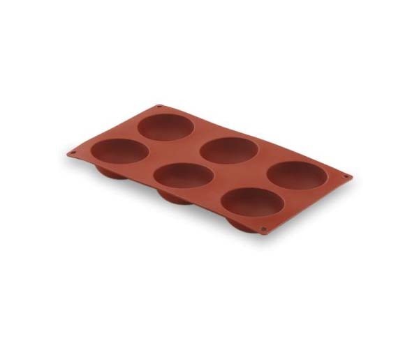 Форма для выпечки силикон. 6 ячеек полусфера L