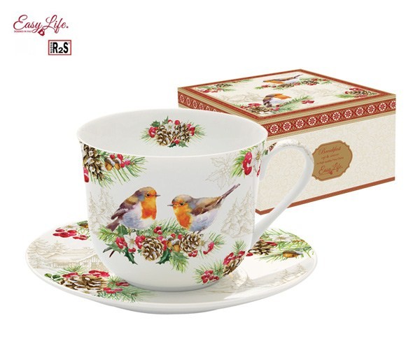 Бульонница 2 предмета 400 мл., Снегири