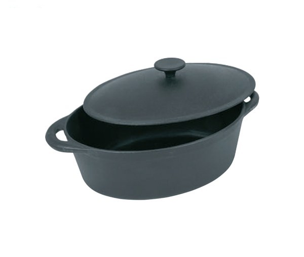 Кастрюля чугунная, эмалированная. 6,5л. овальная