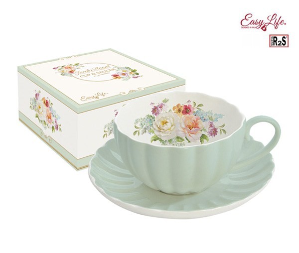 Чайная пара 200мл. зеленая Королевский Сад