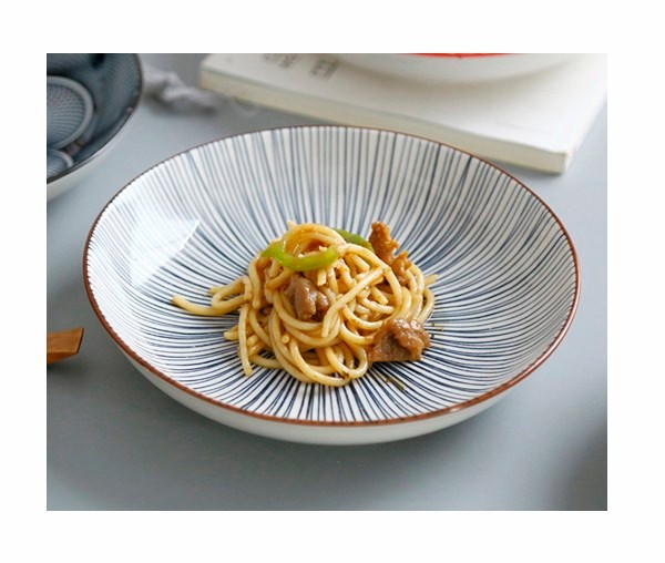 Тарелка суповая 20см. керамическая, Полосы