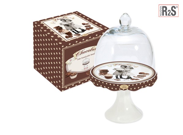 Тортница высокая с крышкой 12см. CHOCOLATE