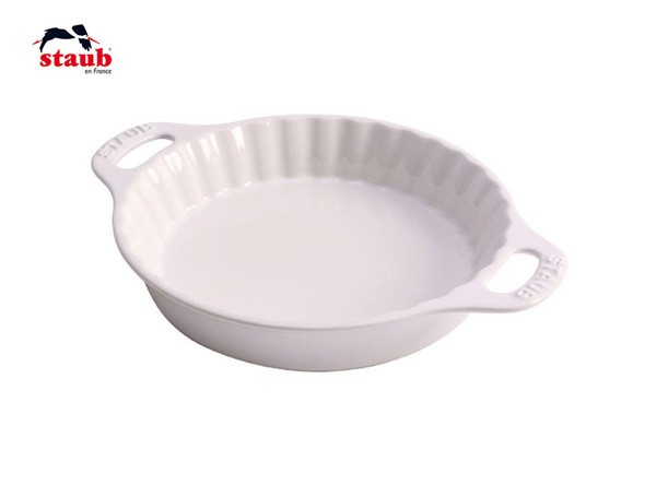 Лоток для пирога 28см. керамический, белая