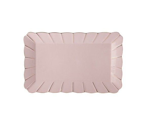 Блюдо прямоугольное  30*18,5см. розовое Свежее дыхание