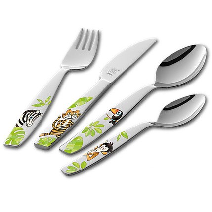 Набор детский столовые приборы 4 предмета Джунгли