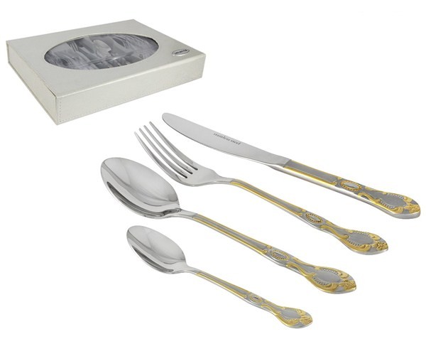Набор стол приборов 24 предмета сатин-голд Дрезден
