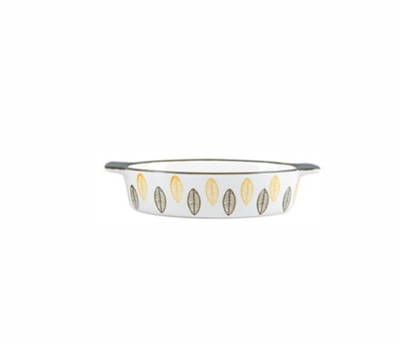 Лоток керамический, овальный 16,5*12,5*4,5см. Листья