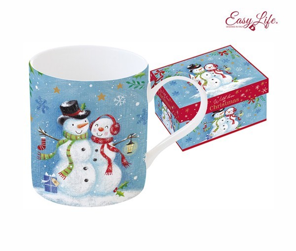 Кружка 350 мл. Новогодняя сказка. Снеговики