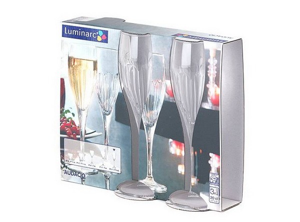 Рюмка для шампанского 200мл. 3шт Audacio
