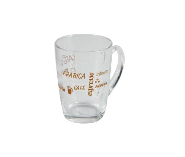 Кружка 250 мл., стекло, коричневая Text