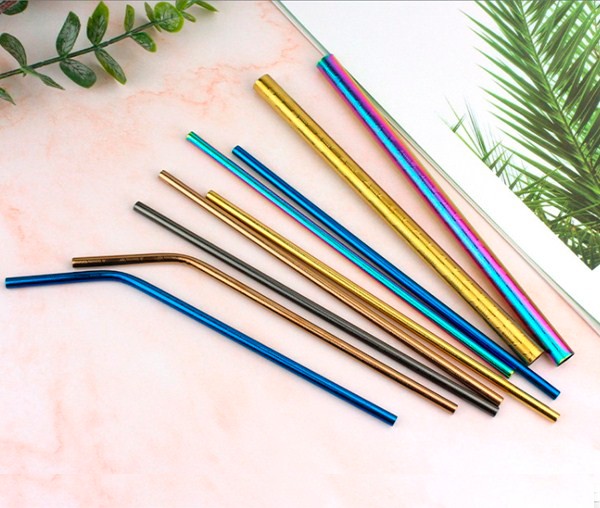 Трубочка для напитков, загнутые, сталь 21см*0,4см.