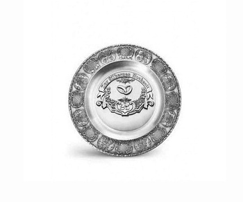 Настенная тарелка 23см. Серебрянная свадьба