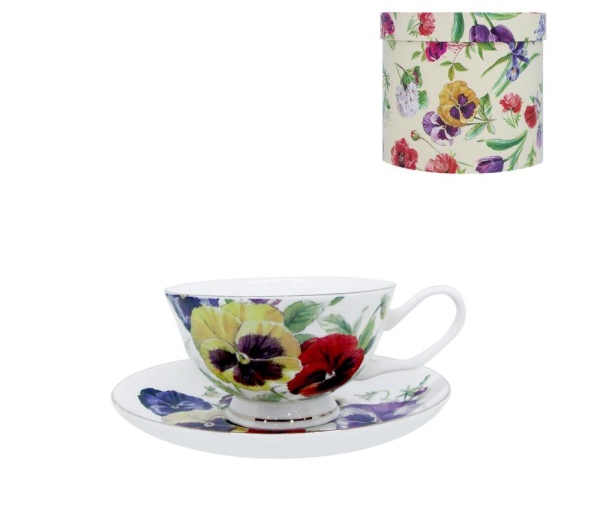 Чайные пары 4 предмета 2 персоны 180мл. Анютины глазки