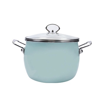 Кастрюля эмалированная голубая. 22см. 4,5 л.