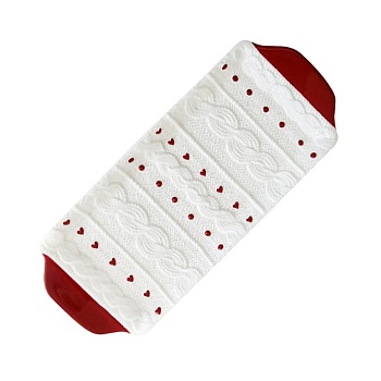 Блюдо прямоугольное  34,3*14,2*3,5см, красное Wool