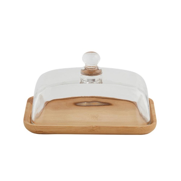 Масленка 17,8*11,8*5см стекло, дерево