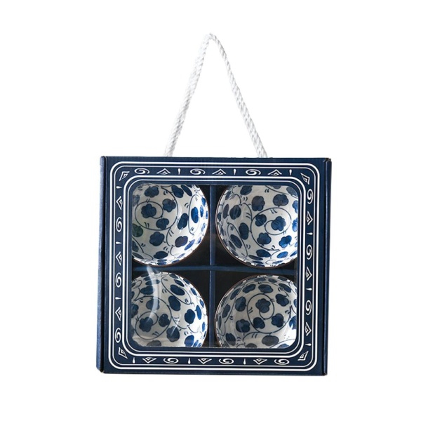 Салатник 11,5см, 4штуки, синий Цветок