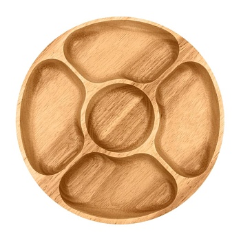 Менаж круглый 25 см, 5 отделений, дерево