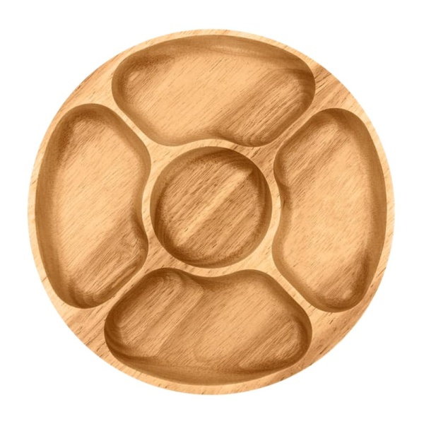 Менаж круглый 25 см, 5 отделений, дерево