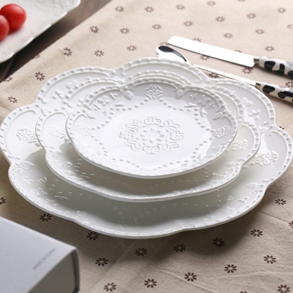 Набор тарелок 3 предмета 26,5см,20см,15см Кружево