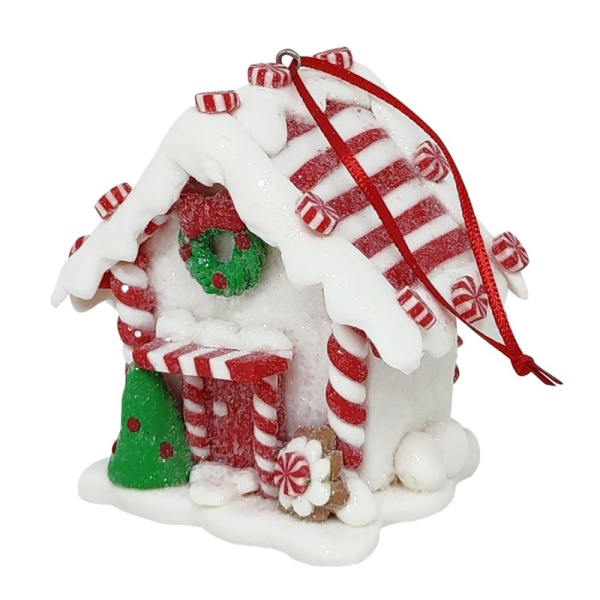 Елочная игрушка, белый Домик с печенькой