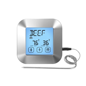 Термометр сенсорный экран, таймер+ сигнал 8*8*2 см 0-250 градусов