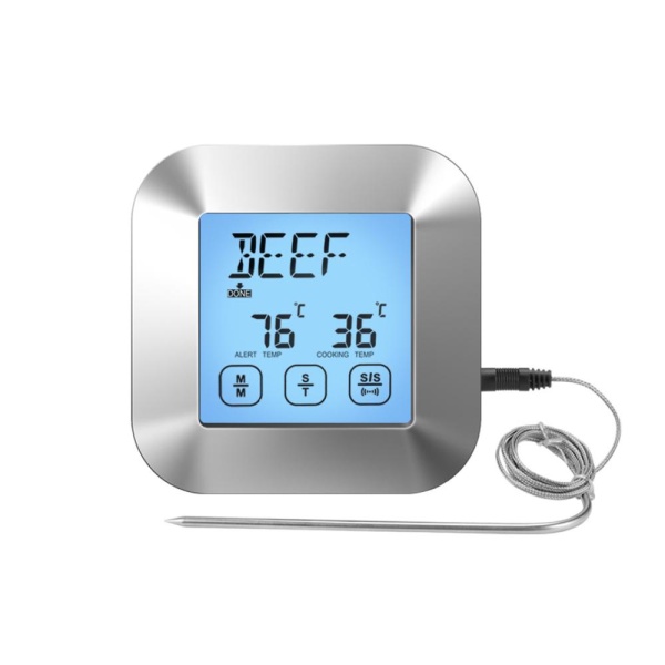 Термометр сенсорный экран, таймер+ сигнал 8*8*2 см 0-250 градусов