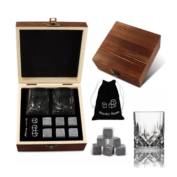 Набор для виски O-F 300 мл 2шт деревянная коробка 13 предметов