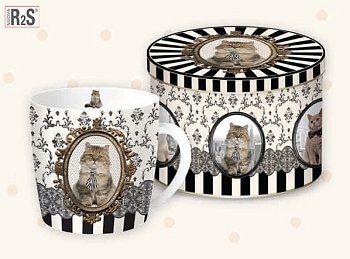 Кружка 350мл. Barocco Cats в жестяной банке