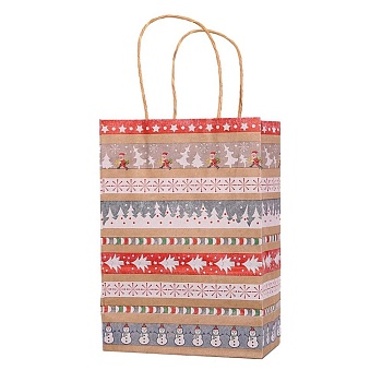 Пакет 33*26*12см бумажная ручка Новогодний узор