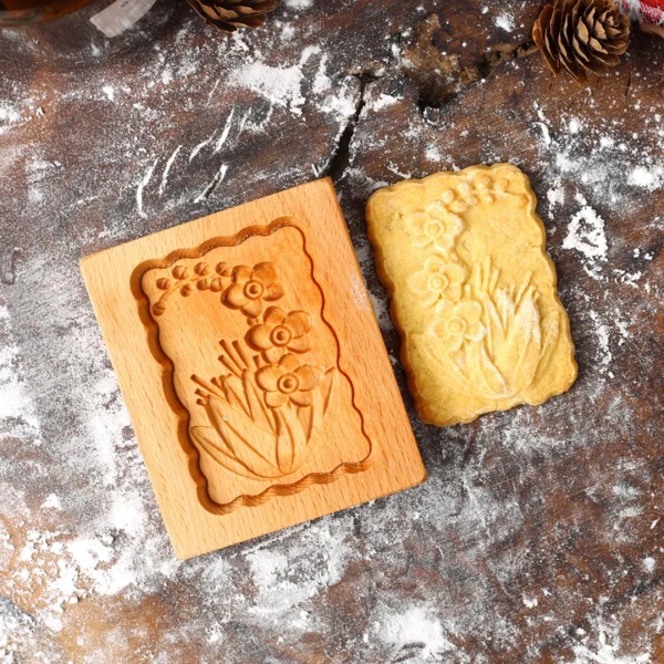 Пряничная доска 10*8*2cm дерево, Картинка цветы