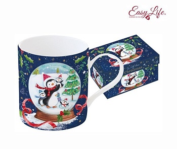 Кружка 350 мл., Новогодняя сказка. Пингвины