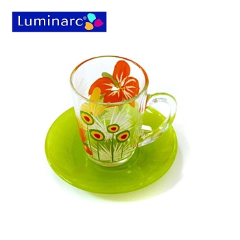 Набор чашек 220мл 6шт Flowers green