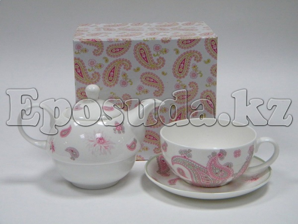 Чайник 3 предмета 480мл. Пейсли розов