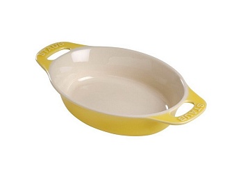 Лоток овальный керамический, 29см лимон