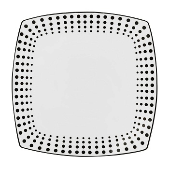 Тарелка квадратная 21см. Cheers Dots