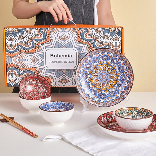 Набор 6 предметов салатник 11см+тарелка суп 20см Узор