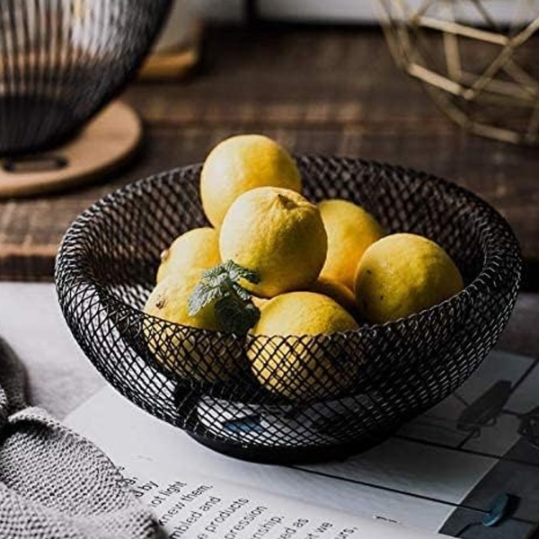 Фруктовница двойная, сталь 25*10см, черная