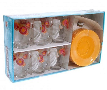 Набор чашек 220мл. 6шт Bubbles Flo Pink