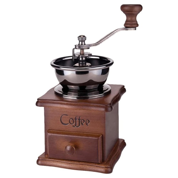 Кофемолка сталь, дерево