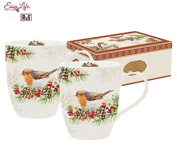 Кружка 2 шт 350 мл., Снегири