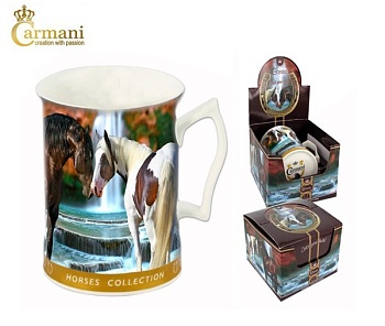 Кружка 400 мл. Лошади Любовь