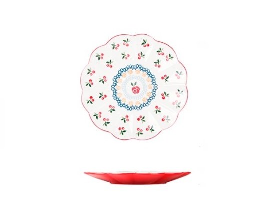 Тарелка керамическая, 25,5см. Деревенский сад